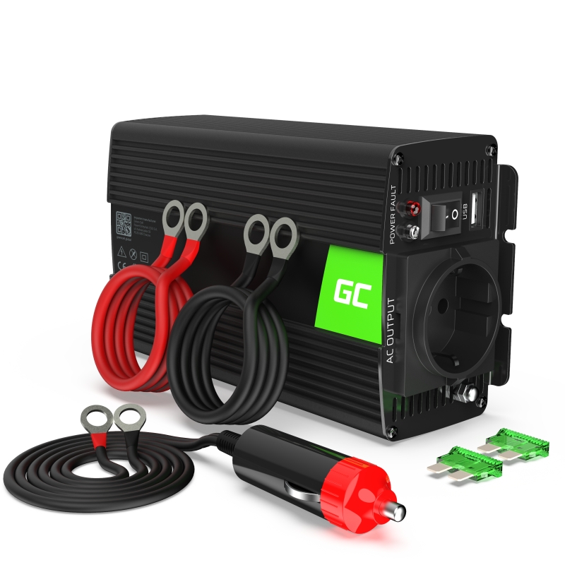 Інверторний перетворювач напруги Green Cell с 24V на 230V - потужність 500W-1000W Інверторний перетворювач напруги Green Cell с 24V на 230V - потужність 500W-1000W