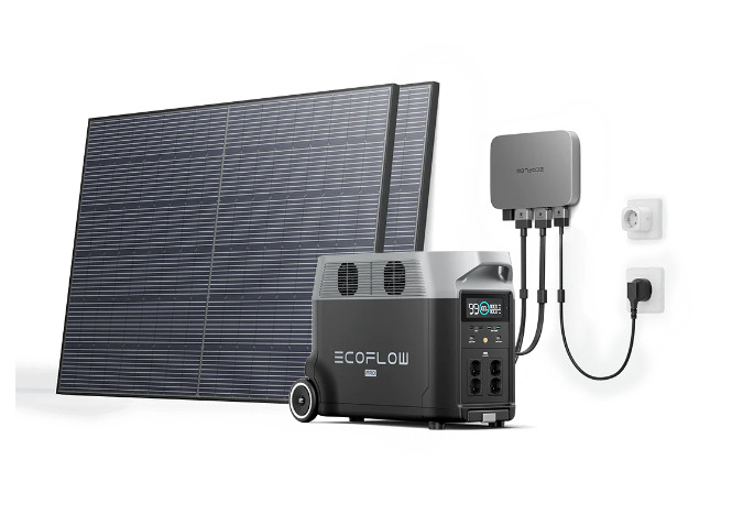Комплект EcoFlow PowerStream - мікроінвертор 600W + зарядна станція Delta Pro та сонячні панелі 2х400 Комплект EcoFlow PowerStream - мікроінвертор 600W + зарядна станція Delta Pro та сонячні панелі 2х400