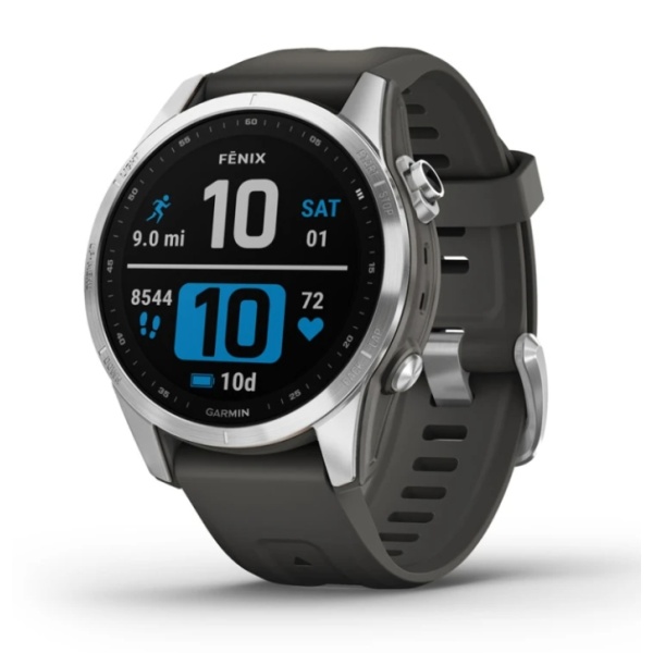 Годинник Garmin fēnix 7S Silver with Graphite Band (010-02539-01)