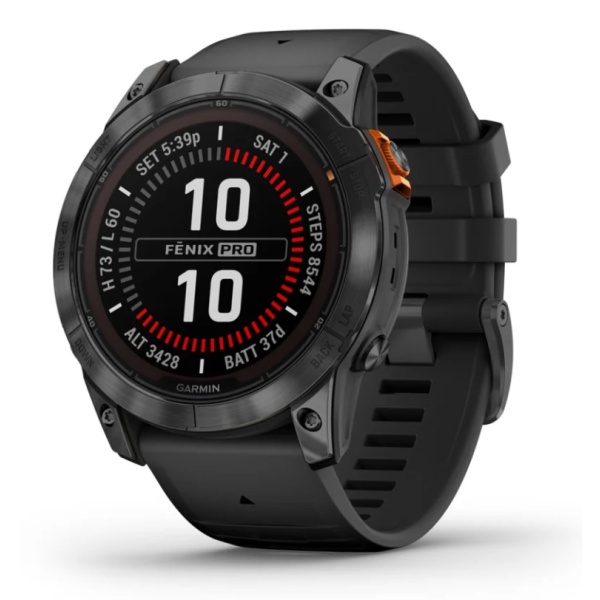 Годинник Garmin fēnix® 7X Pro – Solar Edition, Slate Grey with Black Band (010-02778-01)
