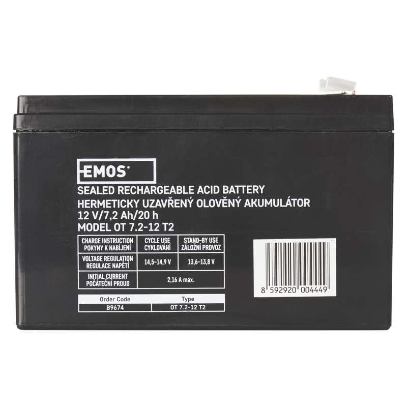 Акумуляторна батарея Emos B9674 12V 7.2AH (FAST.6.3 MM) AGM Акумуляторна батарея Emos B9674 12V 7.2AH (FAST.6.3 MM) AGM