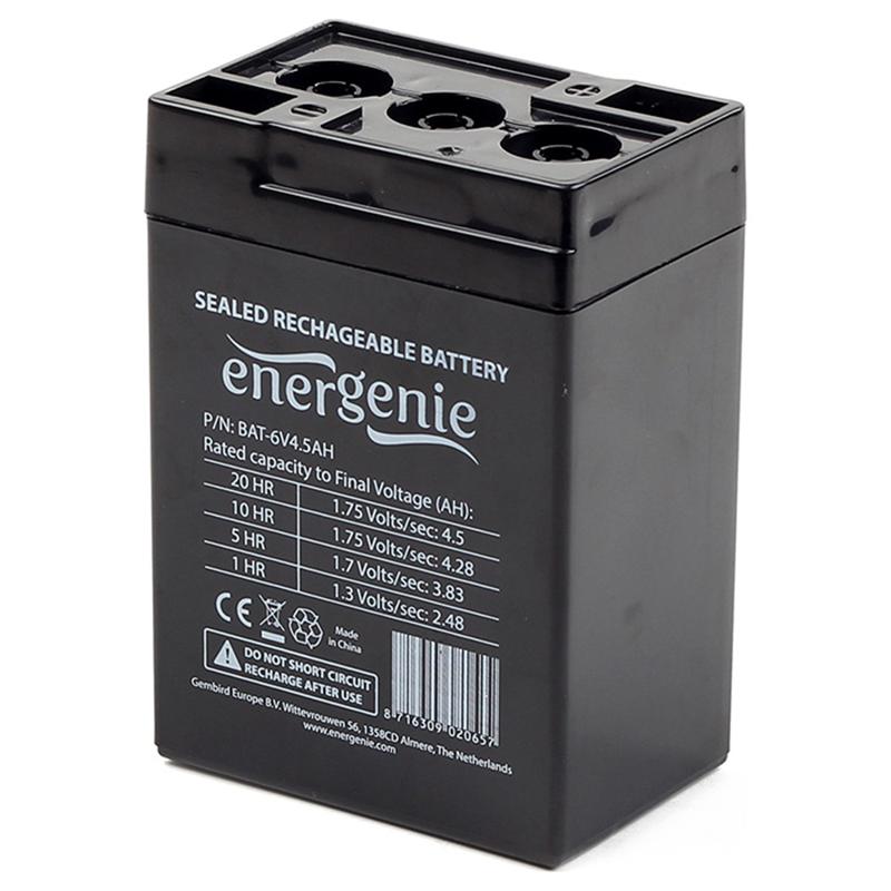 Акумуляторна батарея EnerGenie 6V 4.5 AH (BAT-6V4.5AH) AGM Акумуляторна батарея EnerGenie 6V 4.5 AH (BAT-6V4.5AH) AGM
