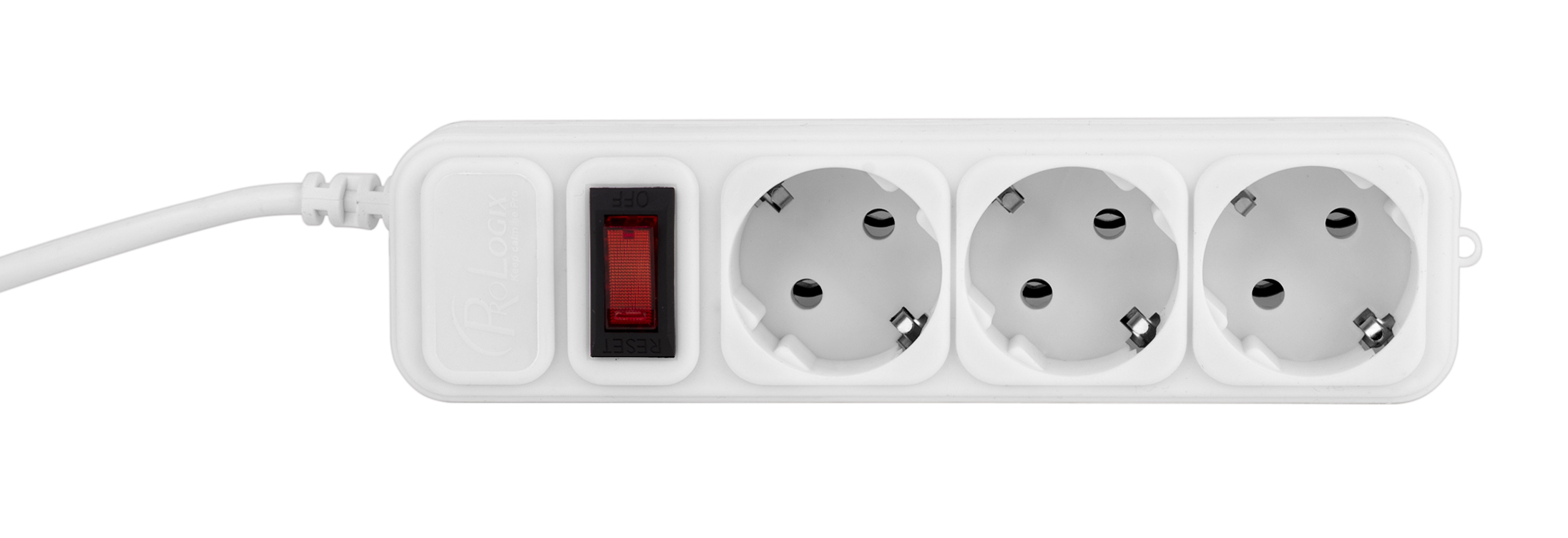 Фільтр живлення ProLogix (PRS-075P3-30W) 0.75 мм, 3 розетки, 3 м, білий Фільтр живлення ProLogix (PRS-075P3-30W) 0.75 мм, 3 розетки, 3 м, білий