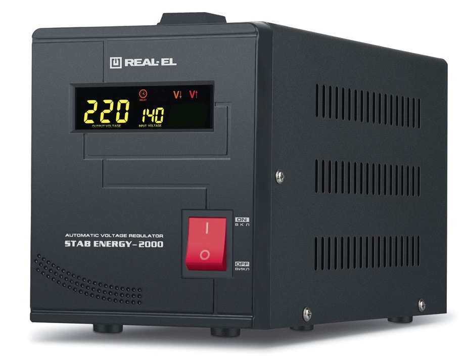 Стабілізатор REAL-EL Stab Energy-2000 Black Стабілізатор REAL-EL Stab Energy-2000 Black