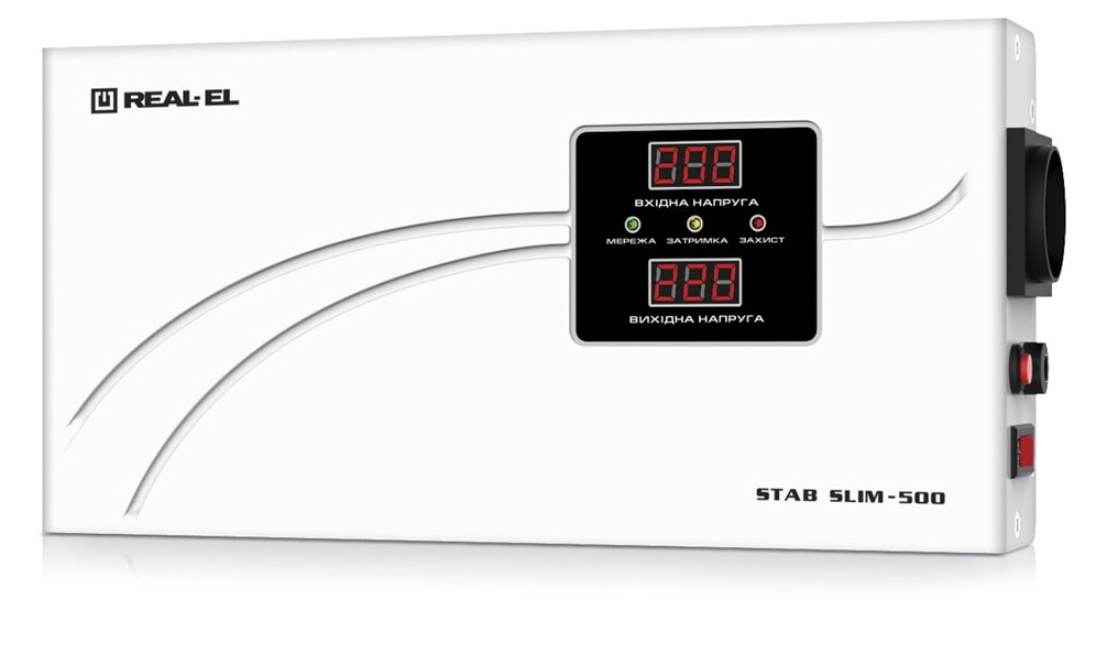 Стабілізатор REAL-EL STAB SLIM-500 White Стабілізатор REAL-EL STAB SLIM-500 White