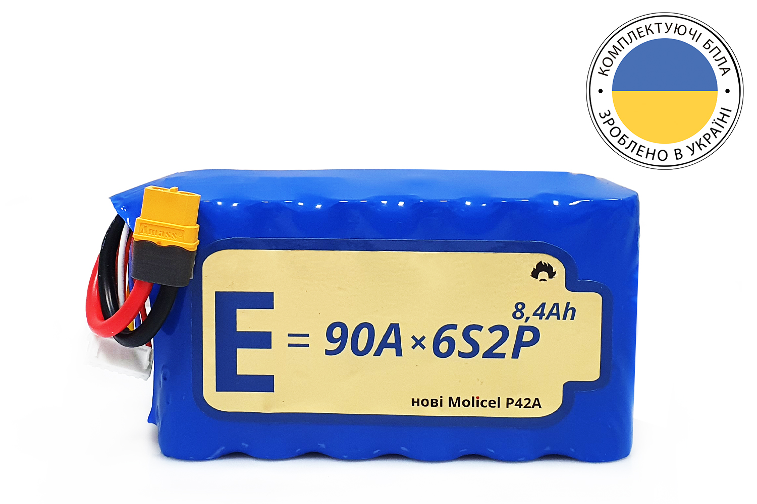 Акумуляторна батарея для дрона 6S2P Energy Life 8400мАг 90A Moliсel 21700-P42A Li-Ion (вертикальна збірка) Акумуляторна батарея для дрона 6S2P Energy Life 8400мАг 90A Moliсel 21700-P42A Li-Ion (вертикальна збірка)