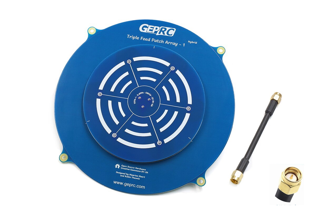 Антена 5.8GHz GEPRC Triple Feed Patch Array 14dBi (SMA) Антена 5.8GHz GEPRC Triple Feed Patch Array 14dBi (SMA)