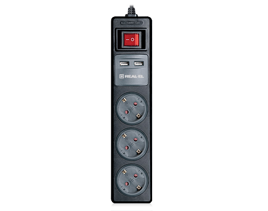 Фільтр живлення REAL-EL RS-3 USB Charge Фільтр живлення REAL-EL RS-3 USB Charge